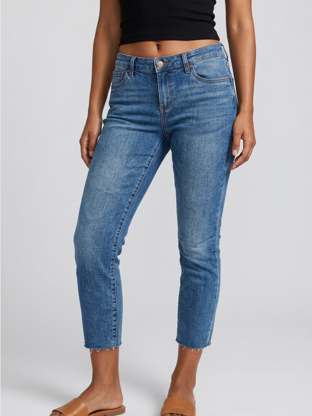 Kut From the Cloth Women's Blue Cropped Slim Jeans Size 8